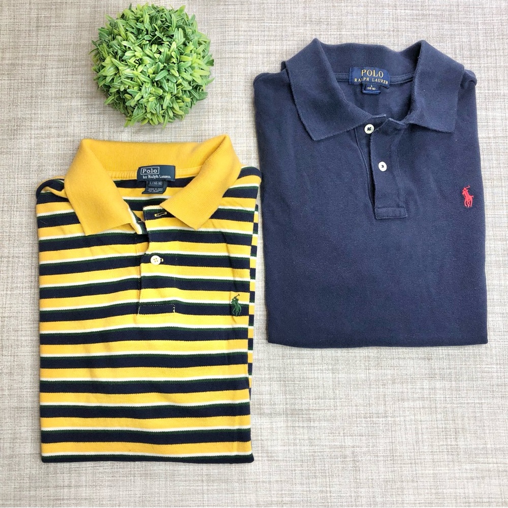 Polo Ralph Lauren 2 button solid and stripes polo bundle, L 14-16